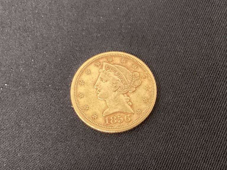 1856-D (Dahlonega Mint) $5 gold coin VF+ image