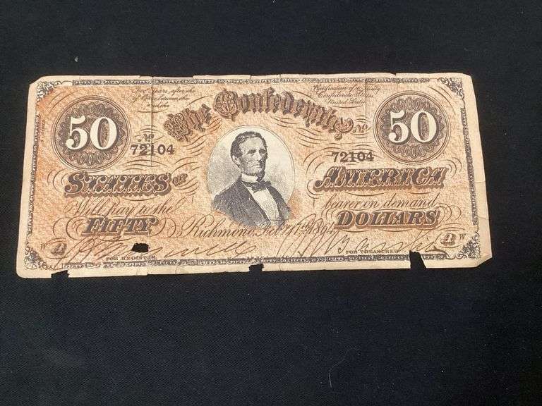 Facsimile $50 Confederate bill image