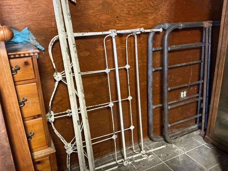 2 vintage decorative metal bed frames image