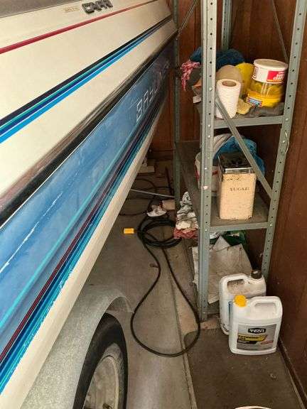 Metal shelf and contents image