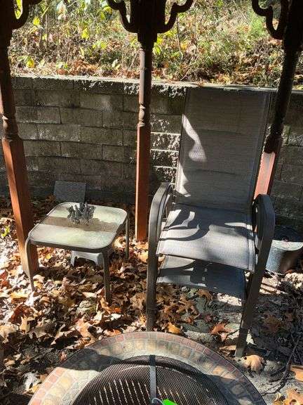 4 metal deck chairs image