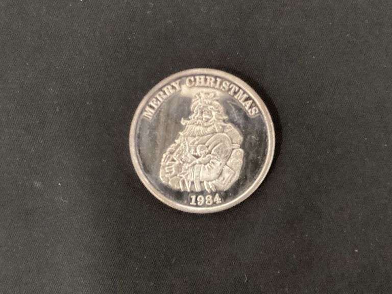 1984 Merry Christmas and Happy New Year 1 oz. .999 pure silver image