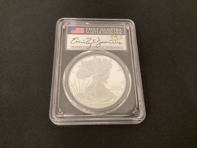 2024-W Silver Eagle First Day of Issue Emily Damstra Master Designer image
