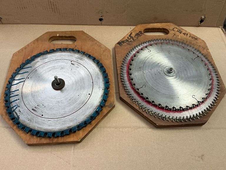 12" & 10" saw blades, some used. image