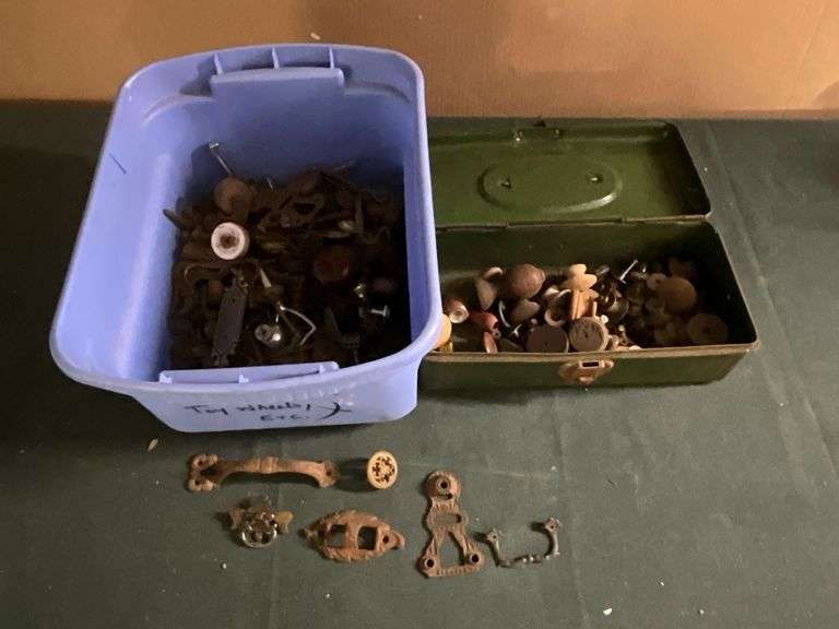 Vintage door hardware and cabinet hardware. image