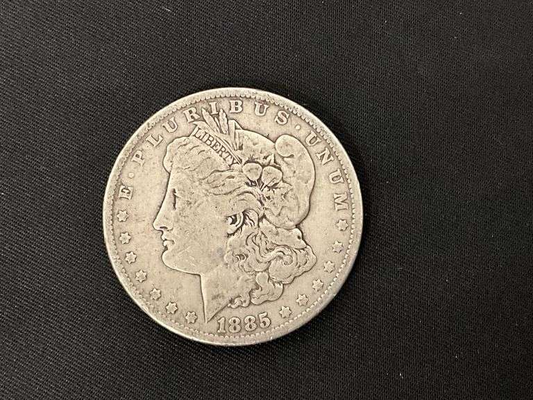 1885 Morgan silver dollar image