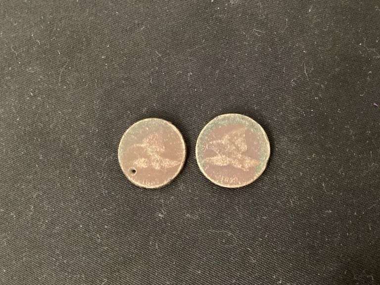 1857 and 1858 flying eagle pennies image