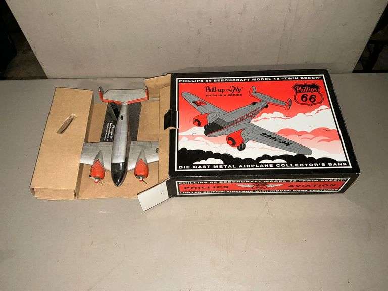 Phillips 66 Model 18 diecast airplane bank image