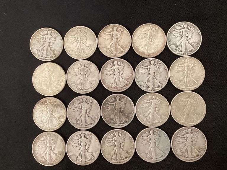 20 Walking Liberty half dollars image