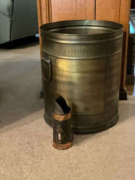 Metal can with match stick carrier with striker on the side image