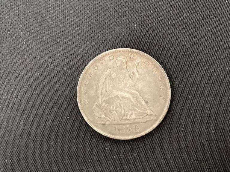 1858-O seated half dollar, AU+ image