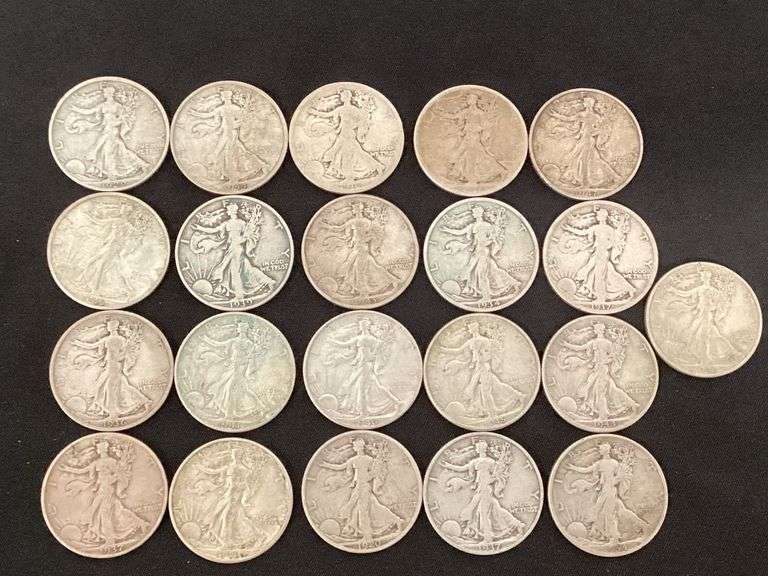 21 Walking Liberty half dollars image