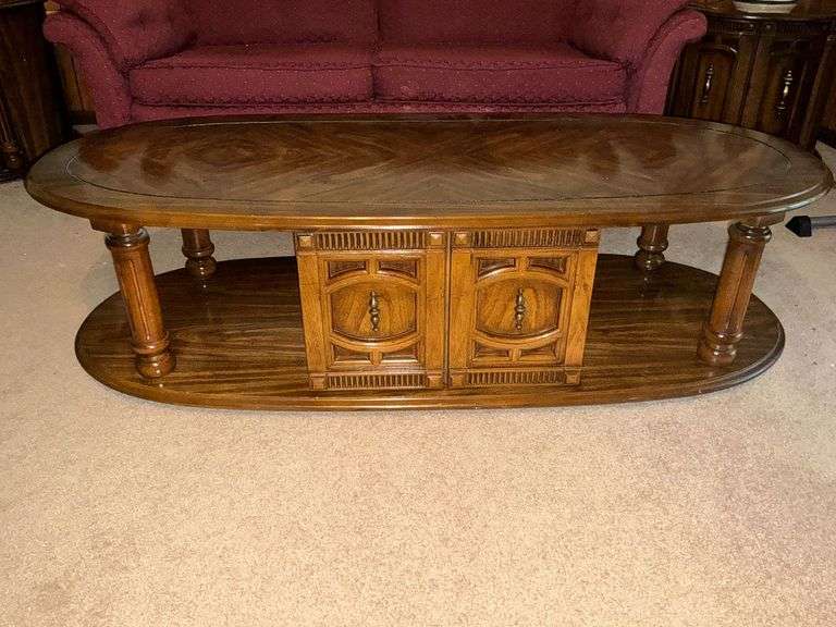 Matching coffee table and pair of end tables image