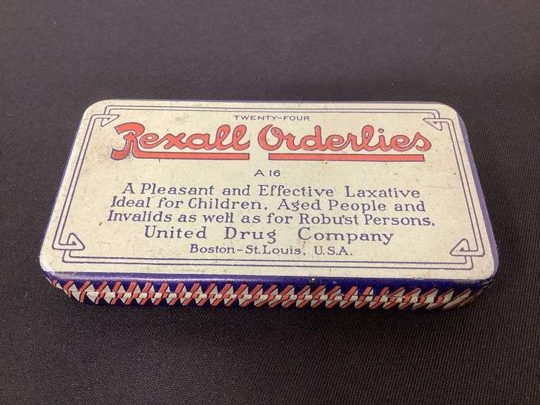 Rexall Orderlies laxative tin image