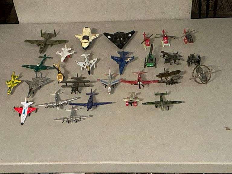 Assorted diecast and plastic toy  airplanes image