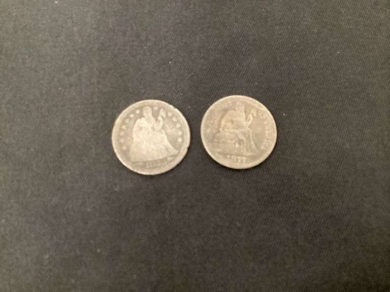 1855 seated liberty dime with arrows, about good image