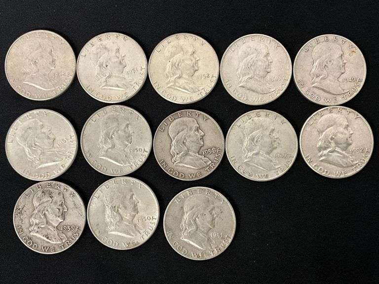 13 Franklin half dollars image