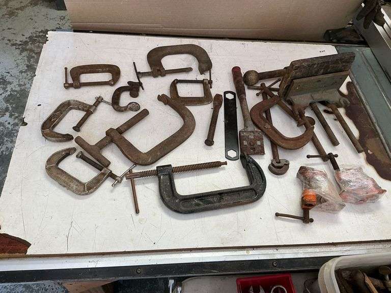 C-clamps up to 6", pipe clamps, wood vise, etc. image