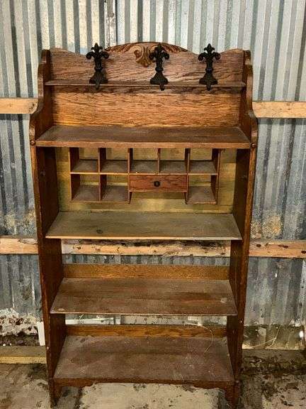 Wood secretary/bookshelf image