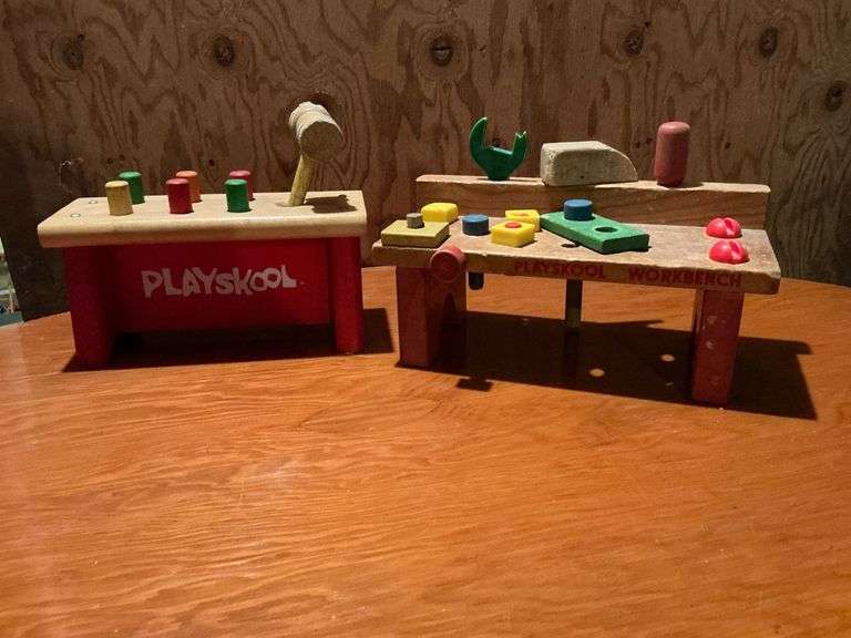 Pair of Playskool work benches image
