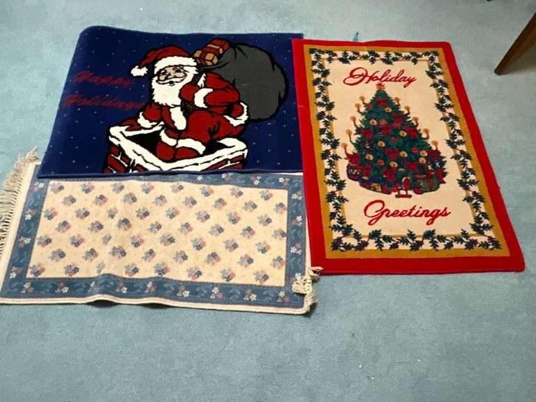 Pair of Christmas throw rugs up to 50" x 33" image
