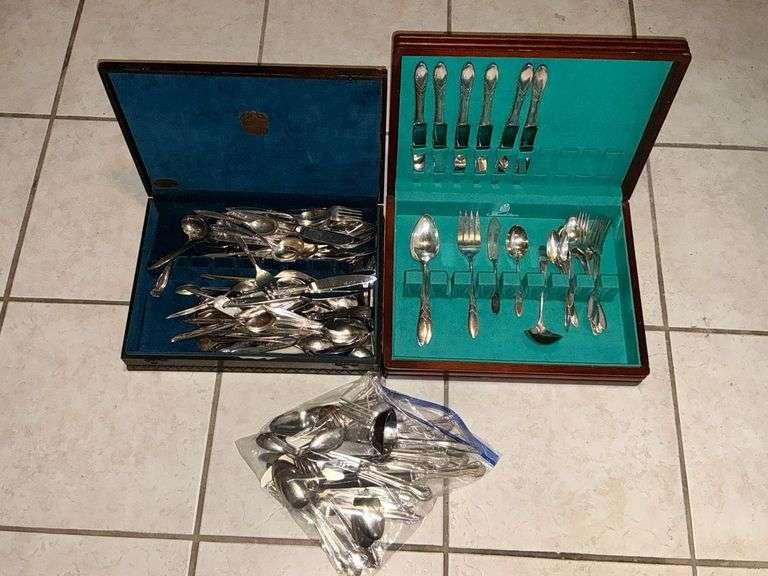 Community Plate flatware in box, other silverplate flatware image