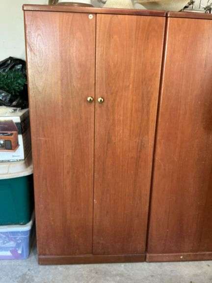 Wood storage cabinet image