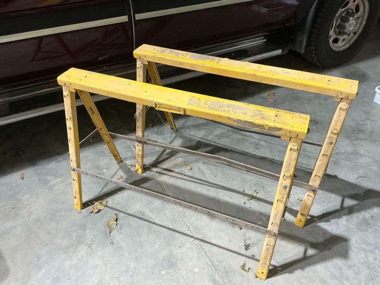 Pair of steel saw horses image