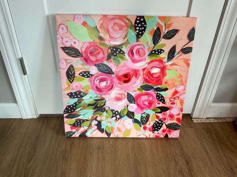 Roses oil on canvas 23" x 24" image