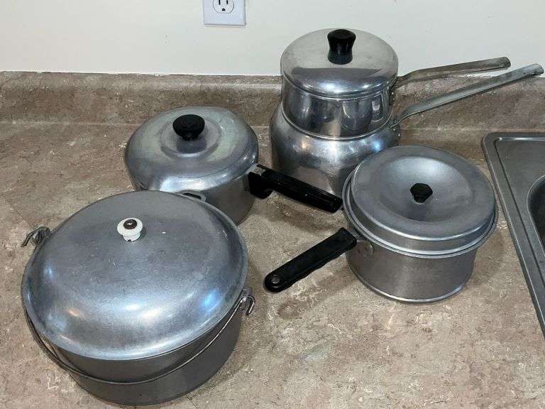 Wear ever stainless double boiler, Lifetime sauce pot with lid image