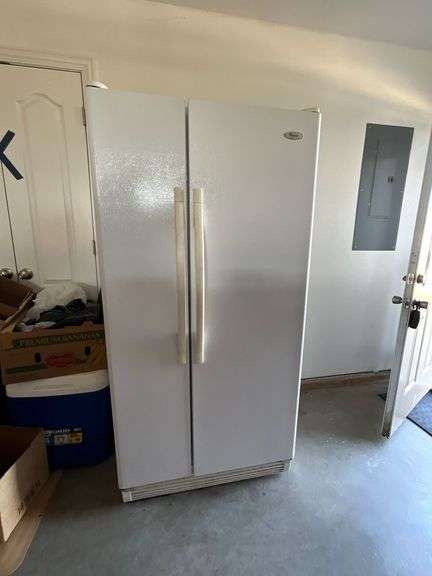Whirlpool side by side refrigerator, 33" W x 31" D x 67" T, Mfg. 4/04 image
