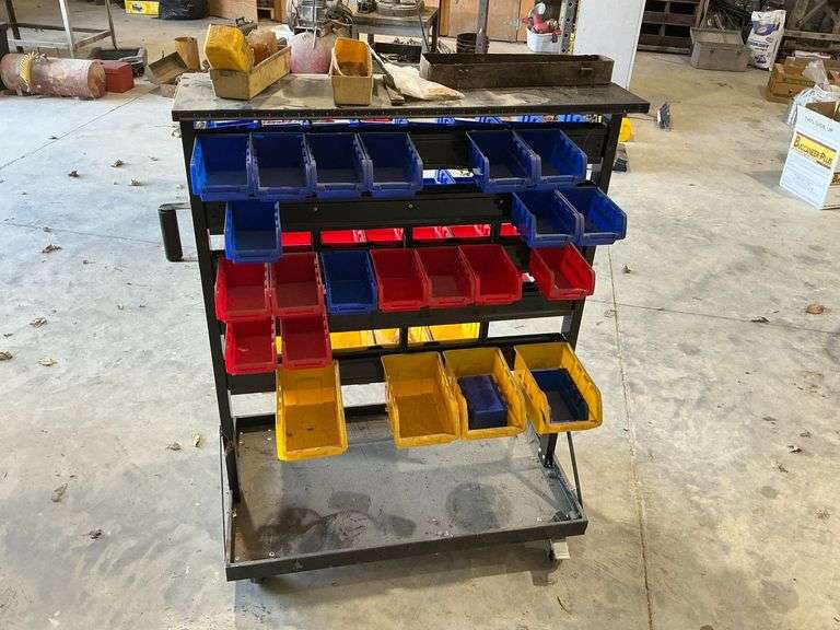 Parts rack on casters, 42" W x 46" T image