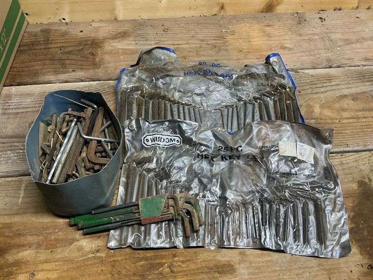 Assortment of allen wrenches. image