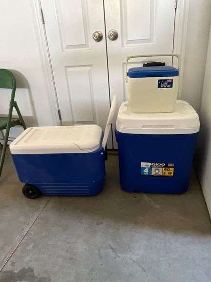 Pair of rolling Igloo coolers image