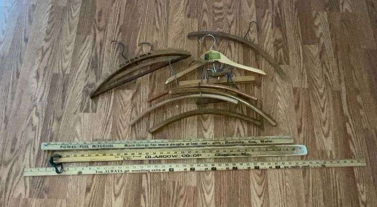 Advertising wooden hangers and advertising yardsticks image