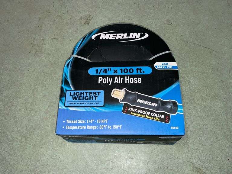 Merlin 1/4" x 100' L poly air  hose, new image