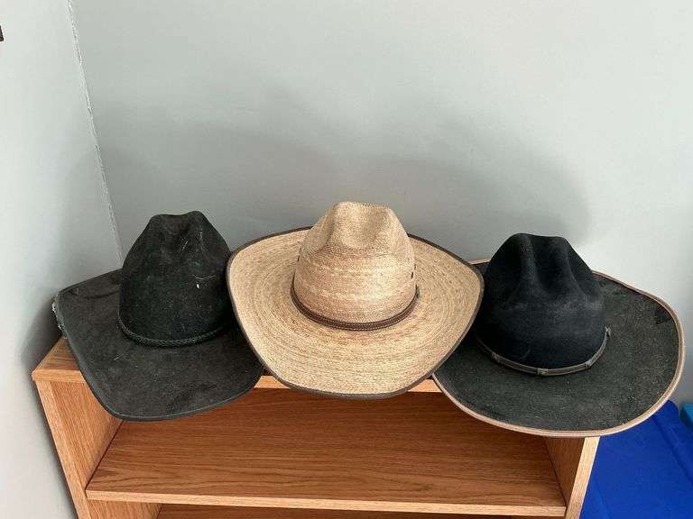 3 cowboy hats, Stetson, MHT Westerns, Atwood image