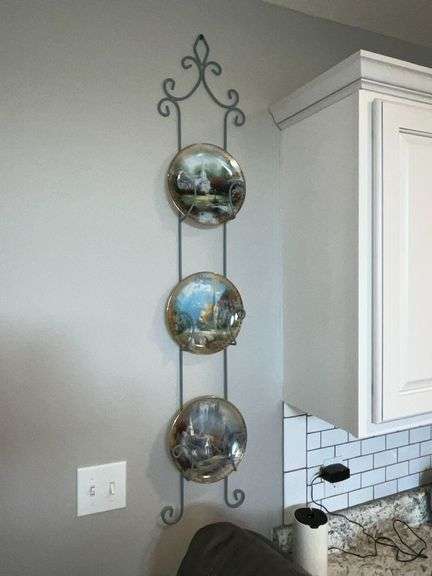 Thomas Kincade collector's plates and rack image