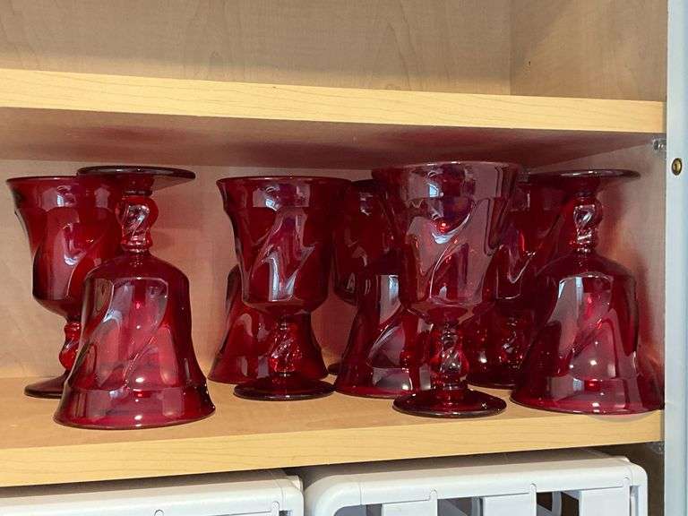 10 red Fostoria goblets image