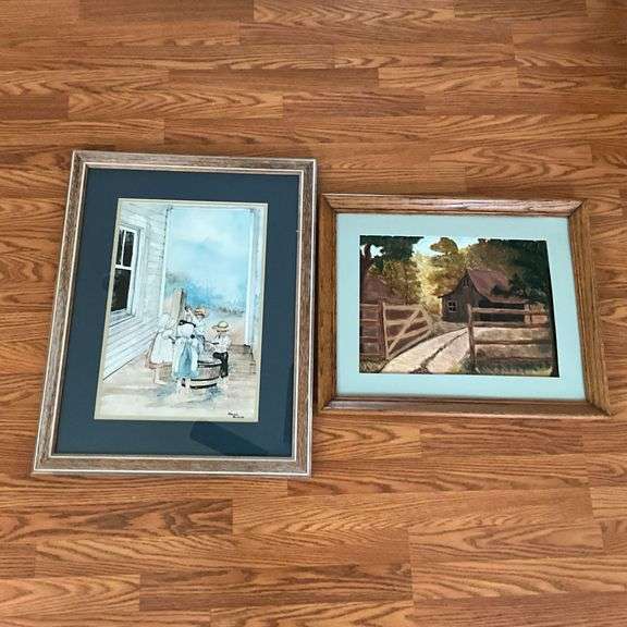 Framed and matted Amish children print by Michael Valentine image
