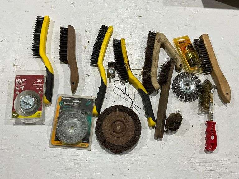 Assortment of wire brushes image