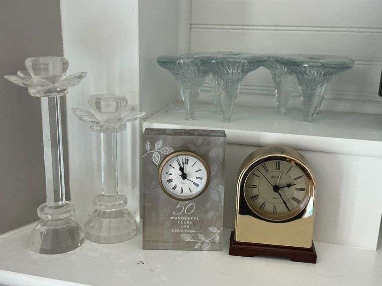 Candle holders and anniversary clock image