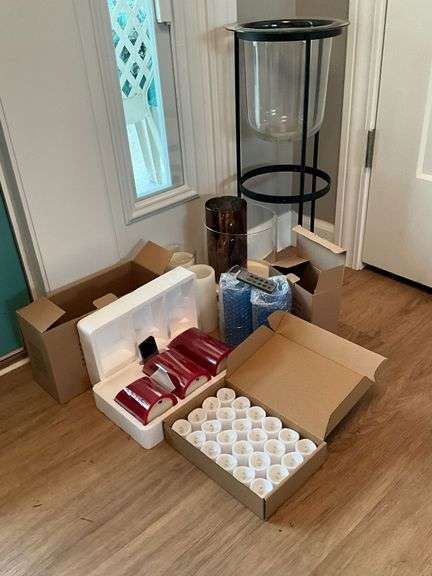 Vases, battery operated candles, NIB image