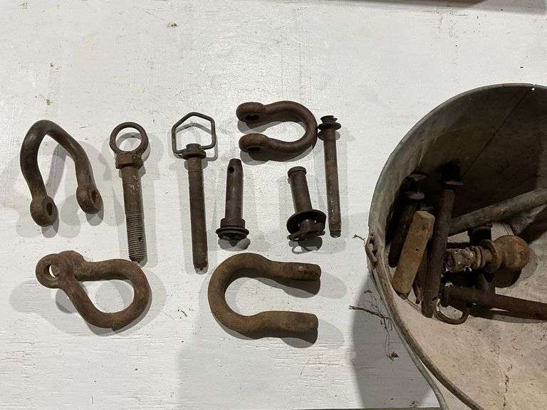 Clevis, hitch pins in coal bucket image