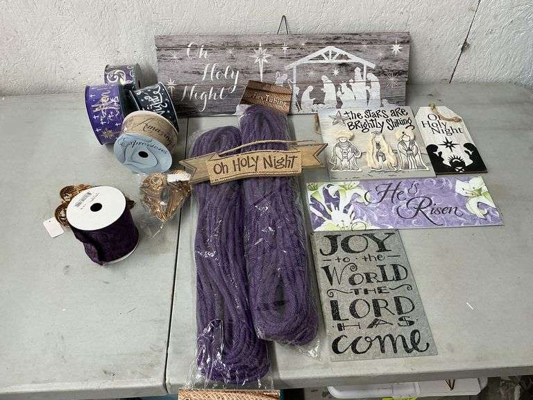 Religious signs, wired ribbon, angel wings, deco flex tubing image
