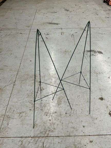 Pair of metal wreath stands image