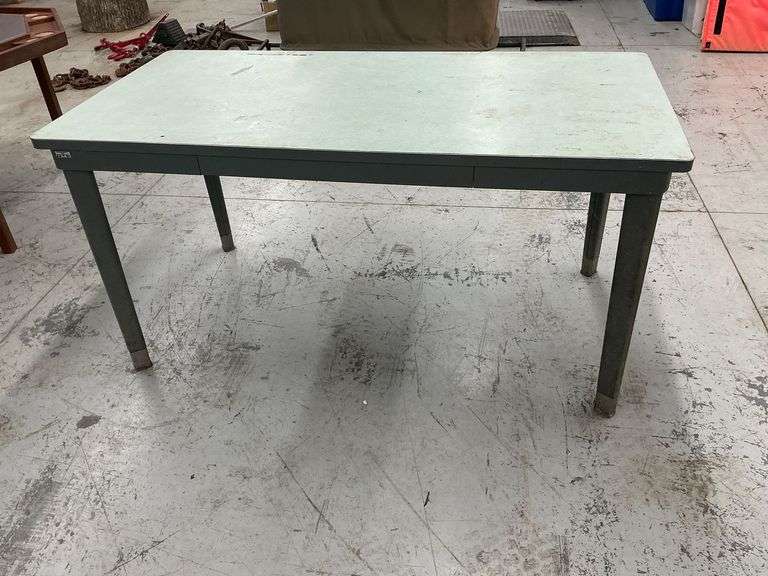 Metal work table with vinyl top, 60" W x 30" D x 30" T image