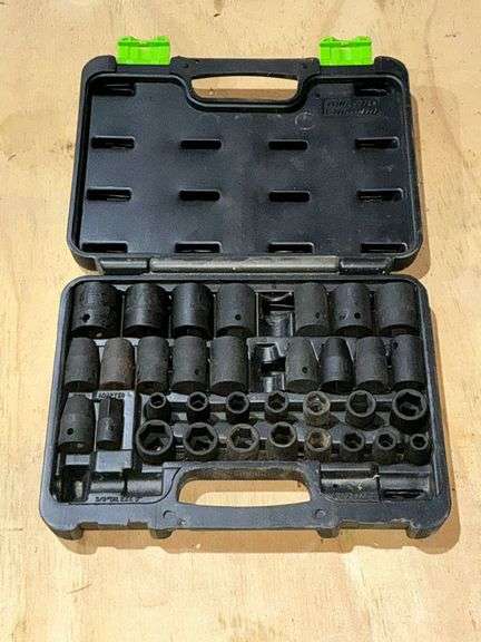 Pittsburgh 3/8" & 1/2"  drive impact sockets, incomplete. image