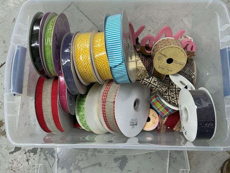 Assortment of wired ribbon in tote image
