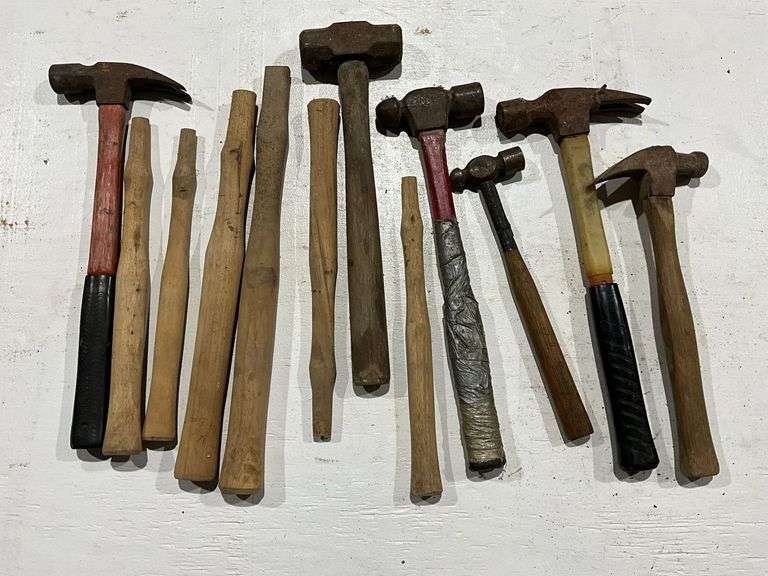 Hammers and wooden hammer handles image